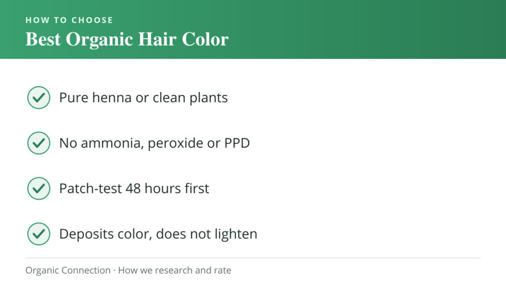 Best Organic Hair Color buying criteria