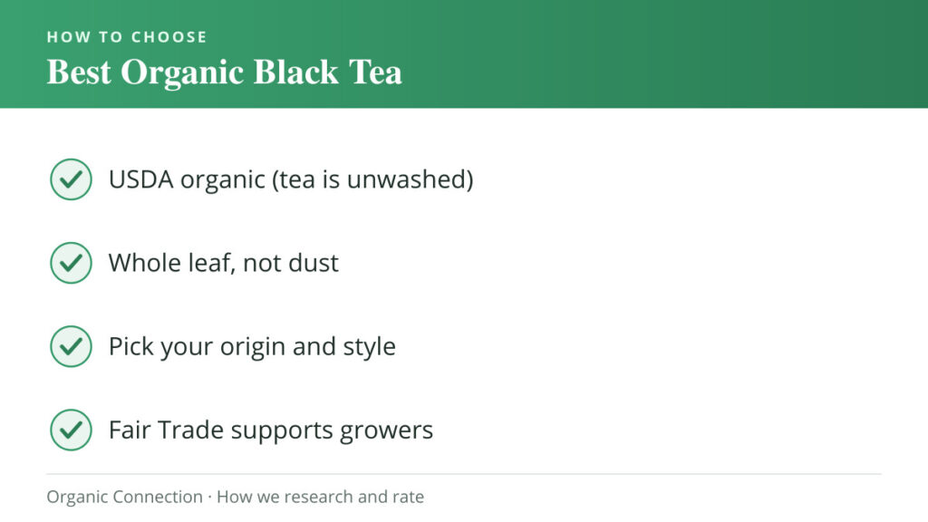 Best Organic Black Tea buying criteria