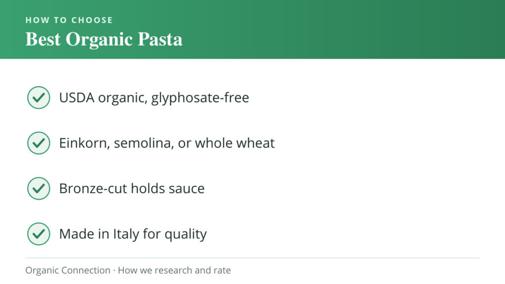 Best Organic Pasta buying criteria