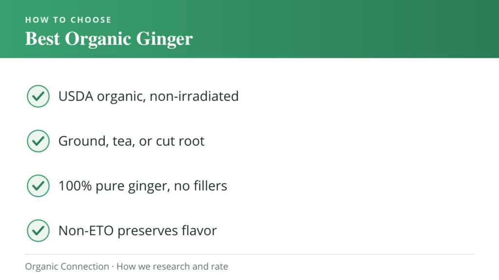 Best Organic Ginger buying criteria