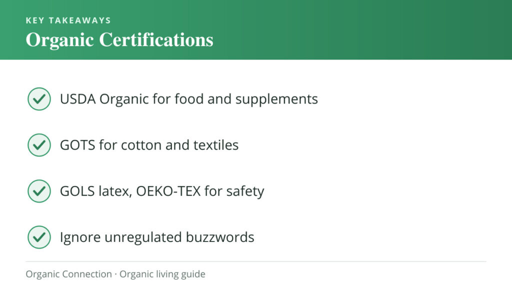 Organic certifications key takeaways