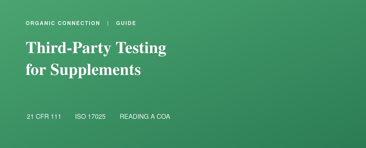 Supplement third-party testing seals and certificates of analysis
