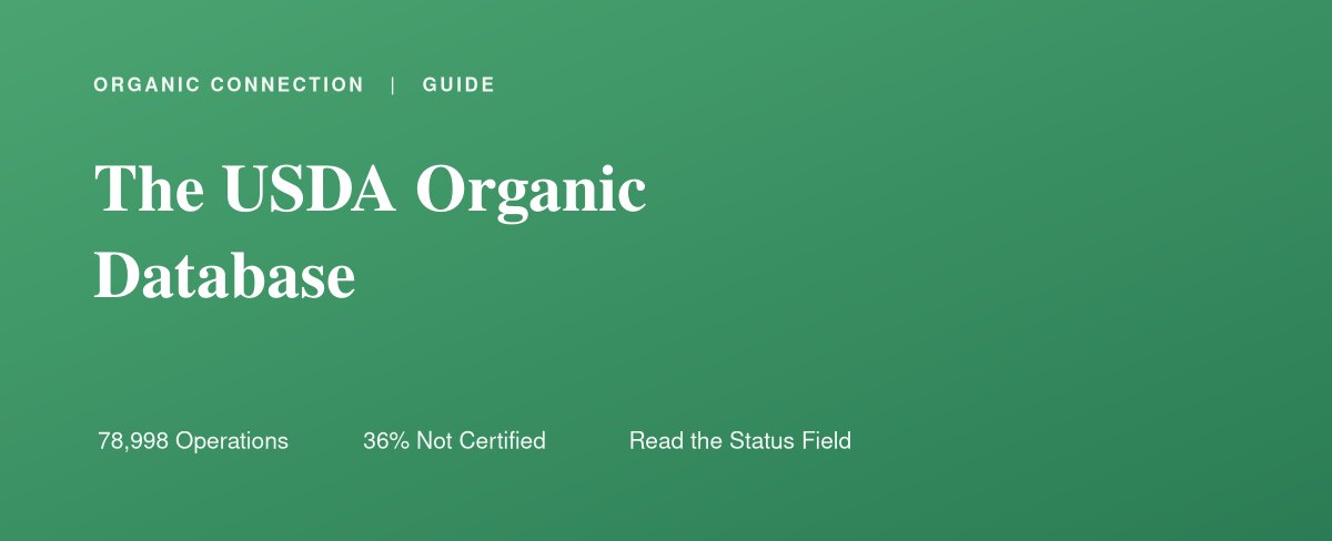 USDA organic certification database records