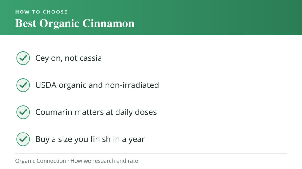 Best Organic Ceylon Cinnamon buying criteria