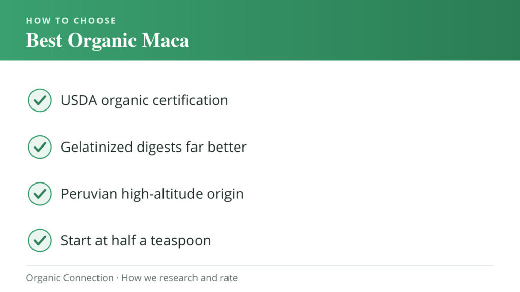 Best Organic Maca Powder buying criteria