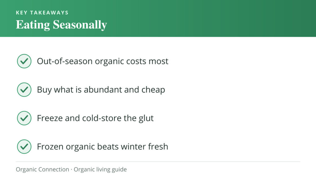 Seasonal organic eating key takeaways
