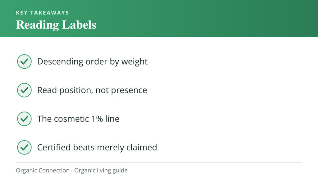 Reading ingredient lists key takeaways