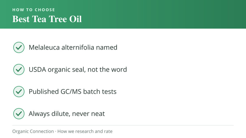 Best Organic Tea Tree Oil buying criteria