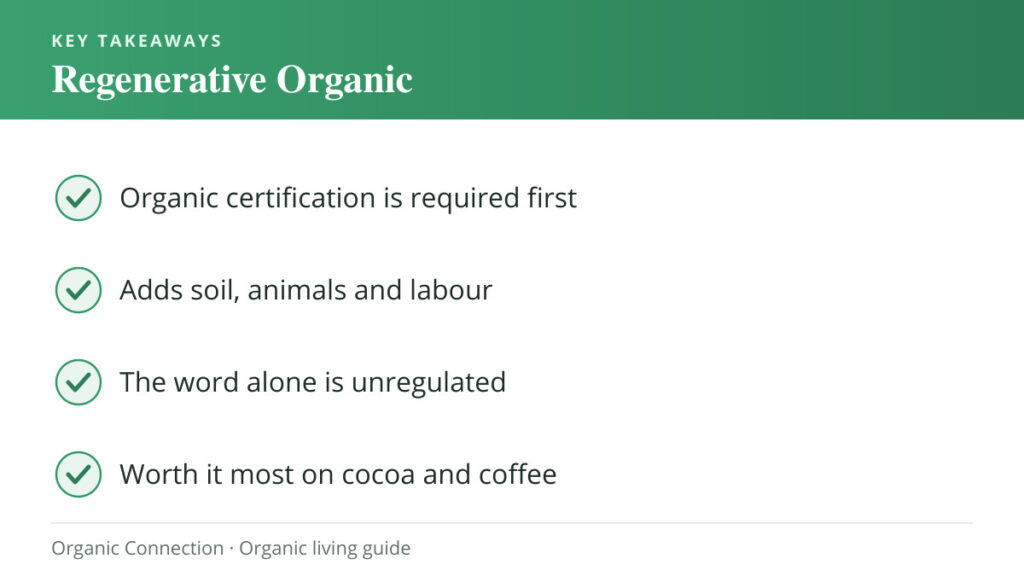 Regenerative organic key takeaways