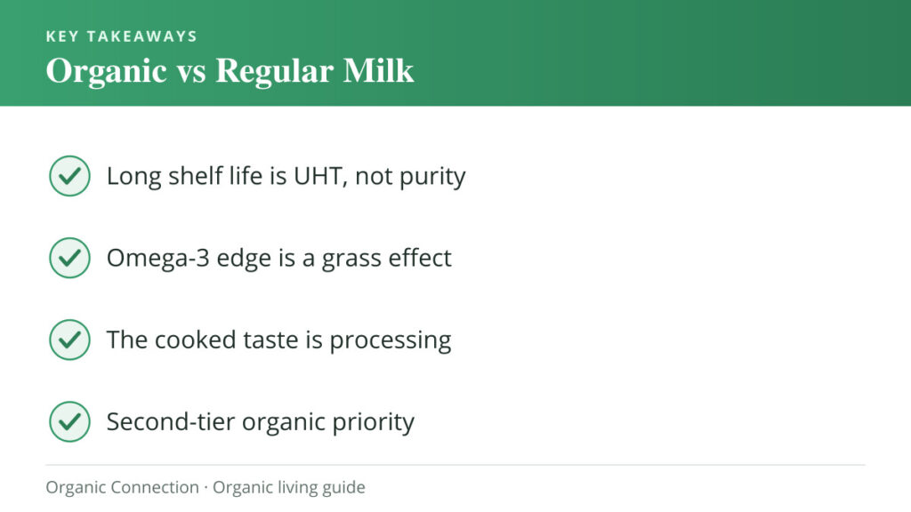 Organic milk vs regular milk key takeaways