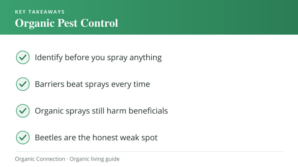 Organic pest control key takeaways