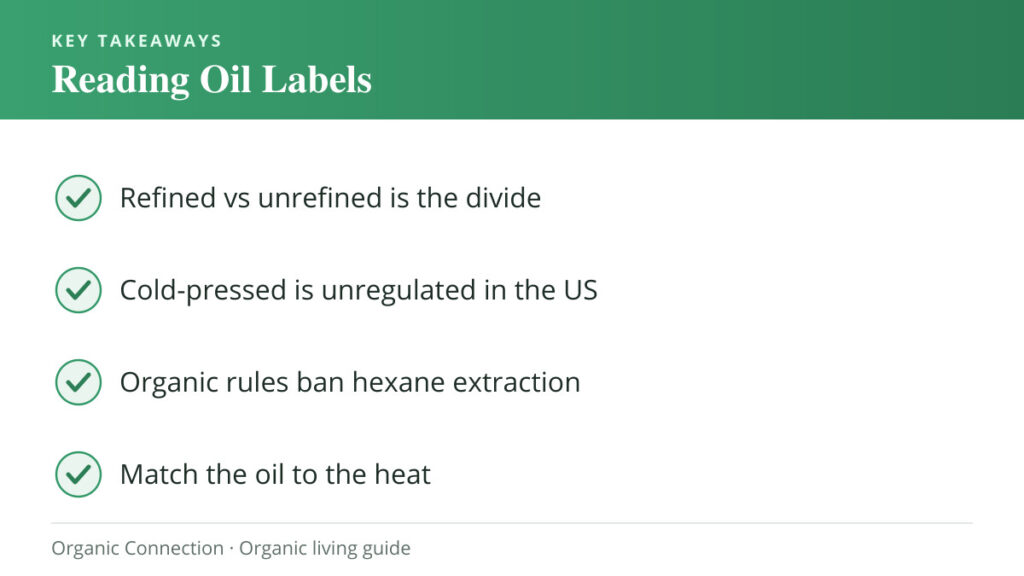 Reading oil labels key takeaways