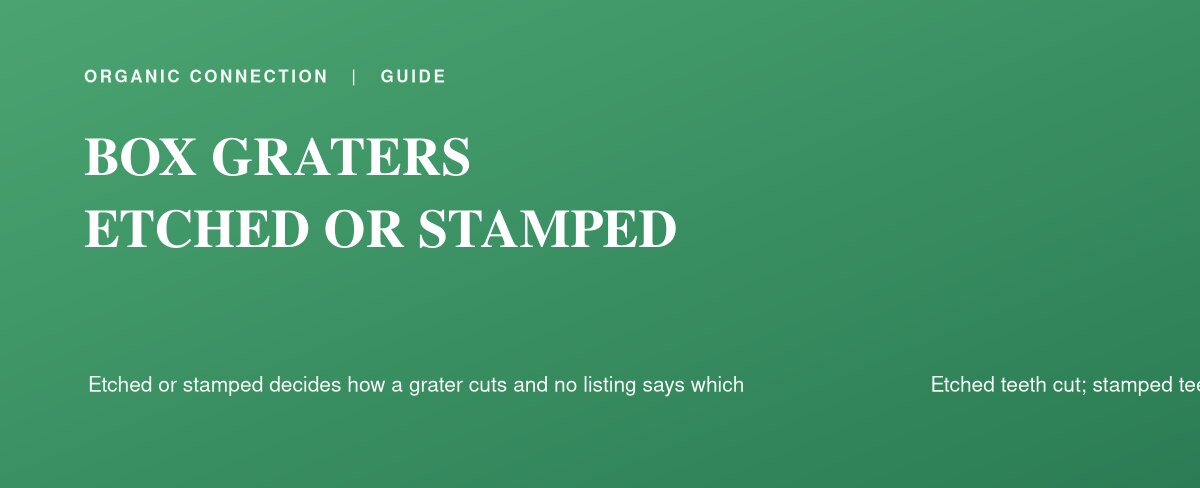 Four-sided stainless steel box grater on a cutting board