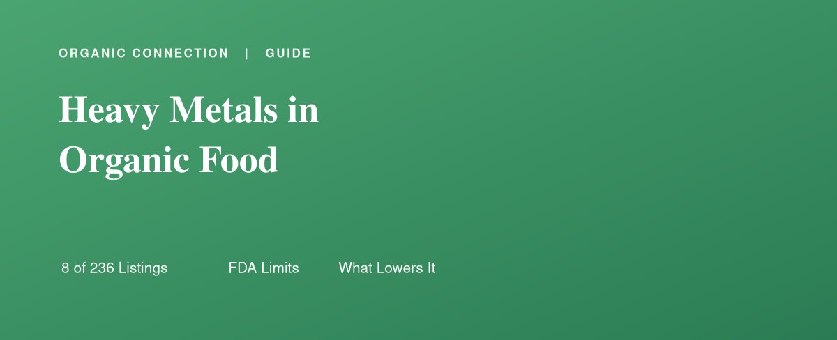 Heavy metals in organic food
