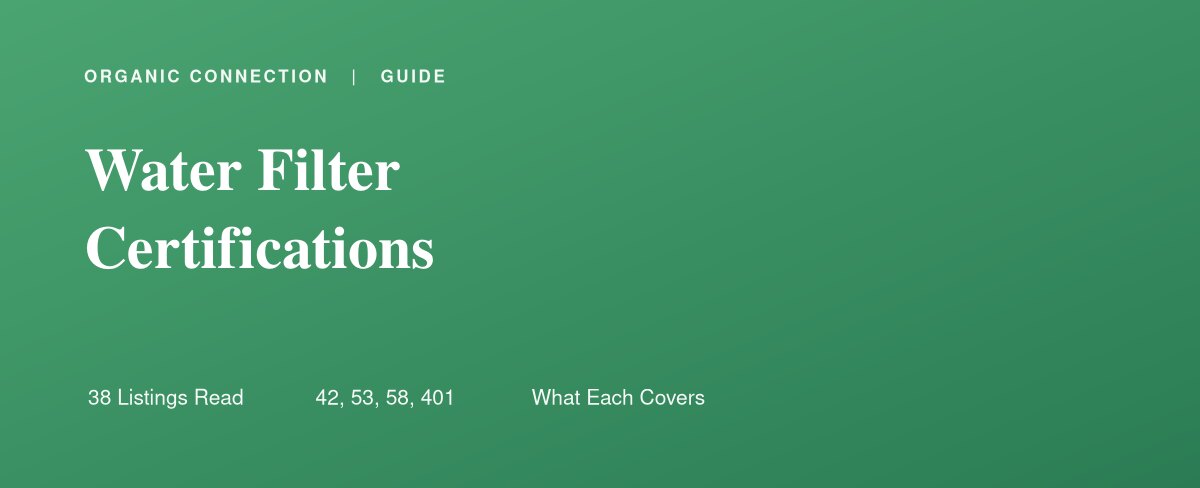 Water filter certification labels